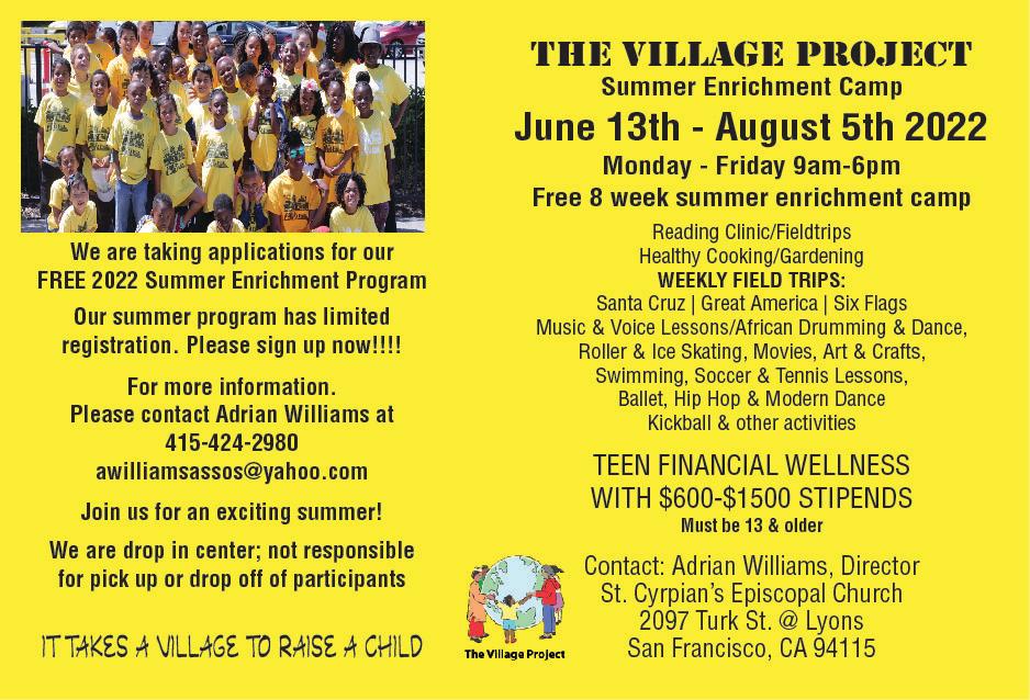 Summer Youth Program The Village Project It Takes A Village To